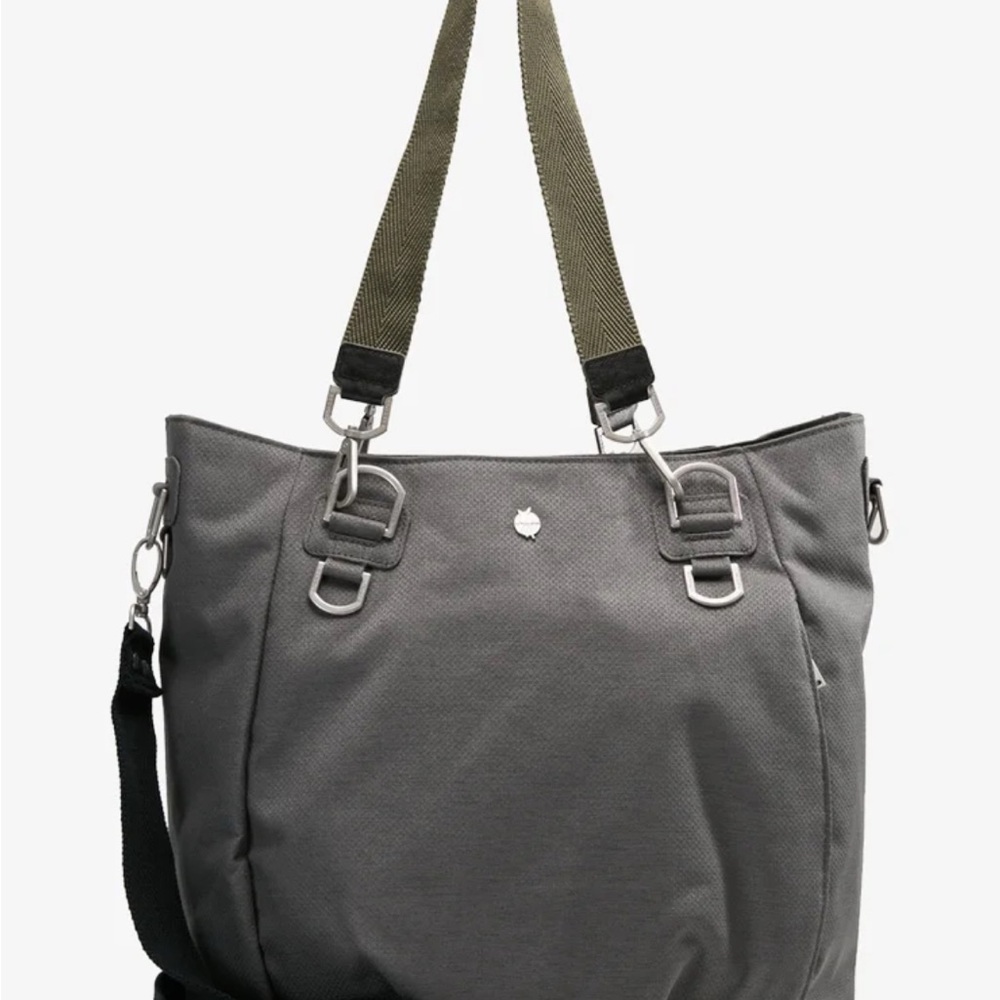 NWOT Lassig Green Label Mix 'n Match Diaper Bag with Accessories In Grey Fabric